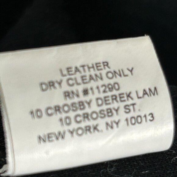 Derek Lam 10 Crosby Gray & Black Wool Blend Mini Dress Leather Sleeves Size 6 - Picture 6 of 10